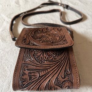 OLAY Western Tooled Crossbody Purse
